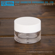 KJ-A15-B 15g tamaño prueba promocional delicada lindo pequeño 0.5oz Grueso plástico envases cosméticos envases